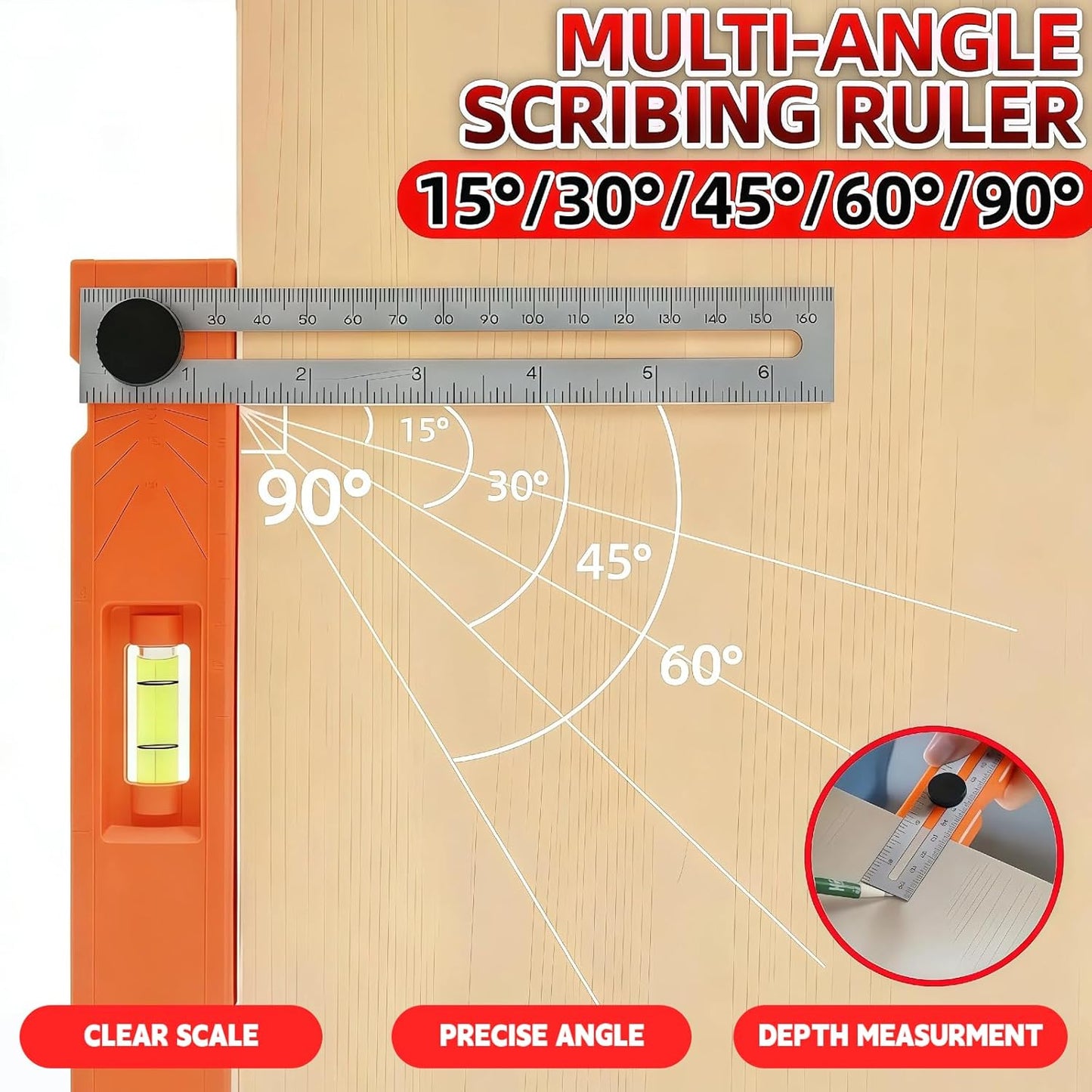 Multifunctional Marking Level Ruler