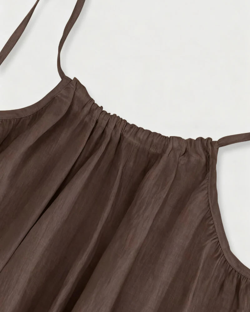 Women's Solid Color Backless Cami Dress